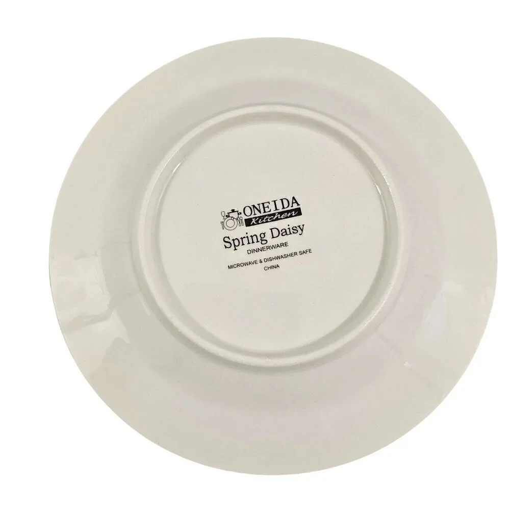 Oneida Spring Daisy Majesticware 6.5” Ceramic Dessert Bread Plates – Set of 4